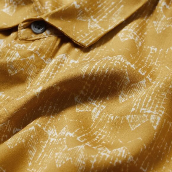 John Varvatos Collection Men's Short Sleeve Loren Retro Vibe Shirt Honeysuckle - Picture 5 of 8